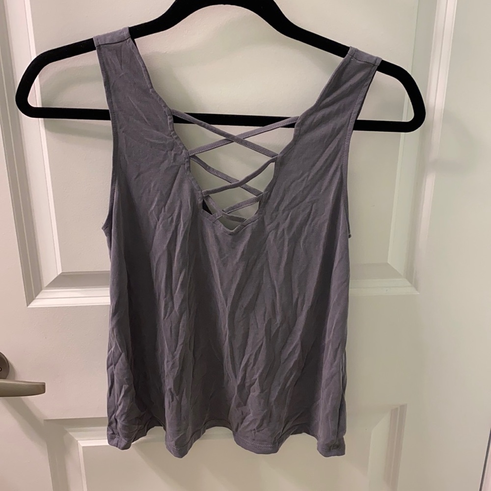 Plunge neck criss cross tank top size XS from American Eagle. Excellent